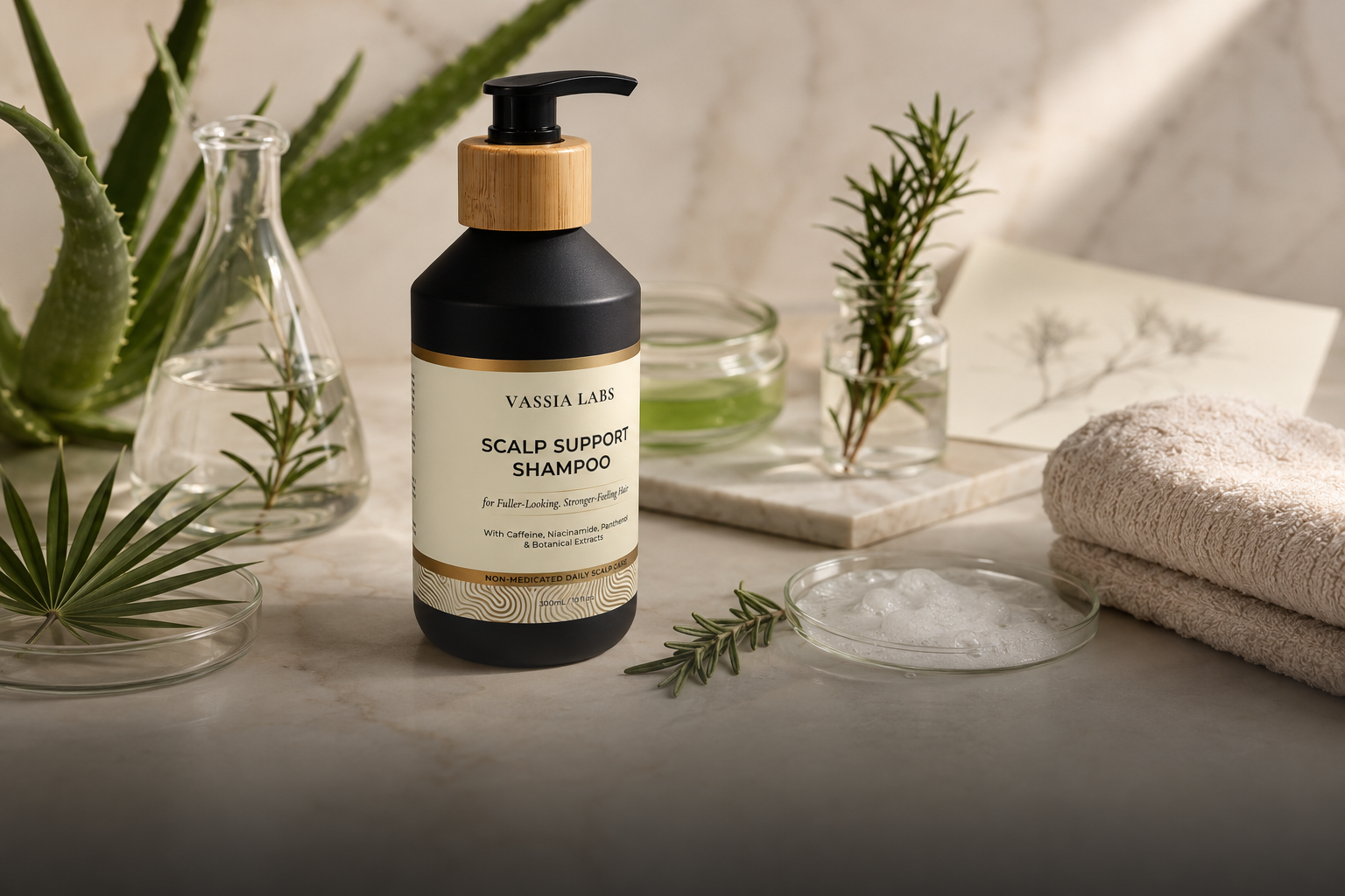 Clean scalp care shampoo for women with fine flat hair